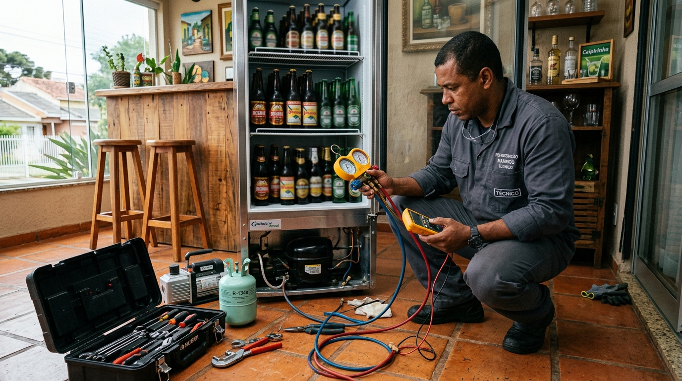 Técnico de conserto de cervejeira em residência em Salvador‑BA